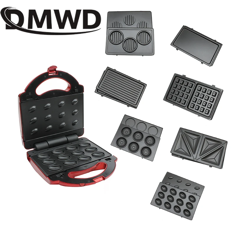 DMWD Multifunction Electric Egg Waffle Maker Donut Walnut Cake Machine