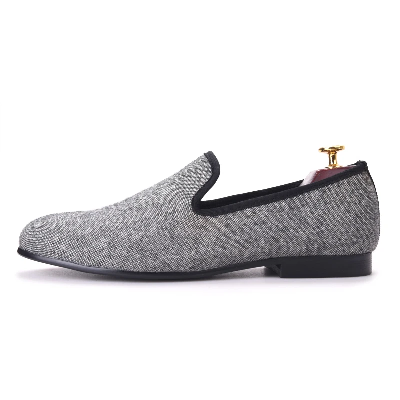 Pisos Hecho Tradicionales Mocasines Piergitar En Casuales Británico Zapatos A Mano Negro Gris Clásico Y Tweed Estilo Hombres Entretejido Los fwTUqFdTP