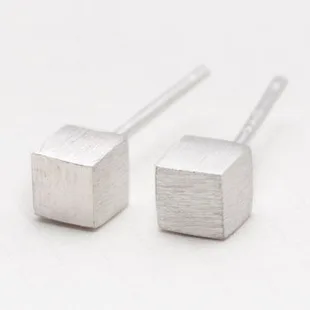 

S925 Sterling Silver Jewelry 925 Sterling Silver Cube Box Earrings