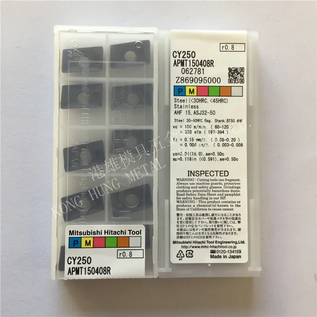 APMT150408R CY250 Original Hitachi Carbide Inserts Milling Inserts