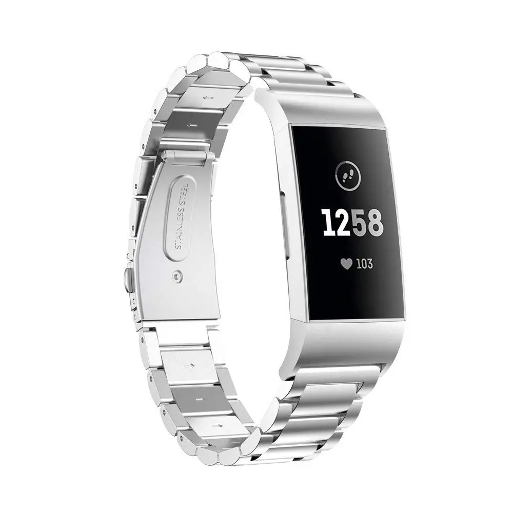 

Ktab Watch Bands for Fitbit Charge 3 Premium Stainless Steel Metal Replacement band Smart Watch Band Strap for Fitbit Charge 3
