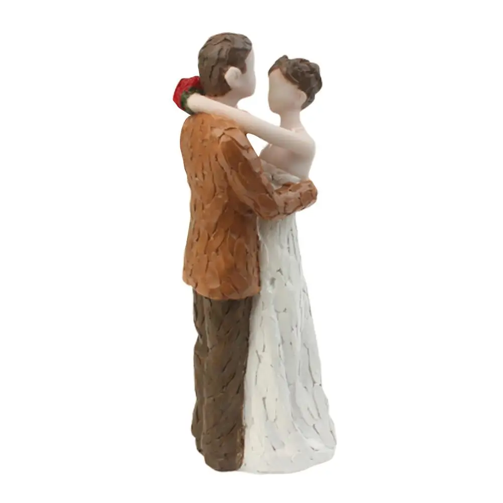 None Lovingly Bride Bridegroom Cake Topper Resin Baking Decorative Prop