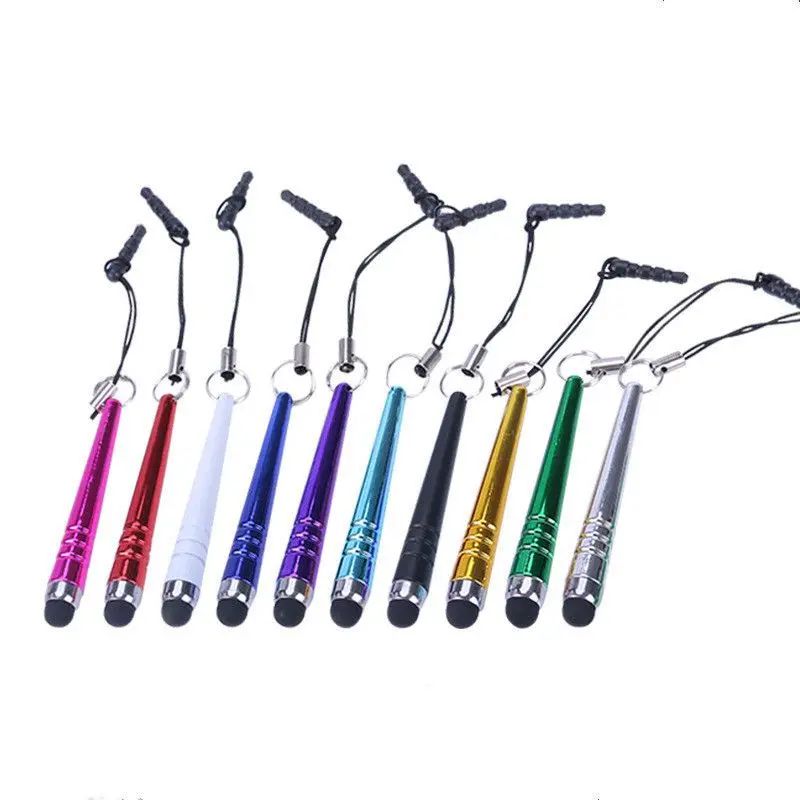 

100pcs Universal Metal Stylus Pens 3.5mm Earphone Dust Plug Sharp Short Touch Screen Pen for iPhone XR XS 8 Samsung Galaxy S8
