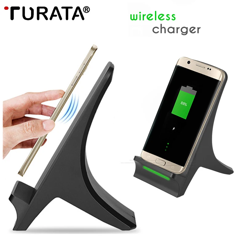 

Turata Wireless Charger QI Charging Pad For Samsung Galaxy S6 S7 Edge Plus Note 5 7 Desktop Fast Wireless Charging Dash Charge