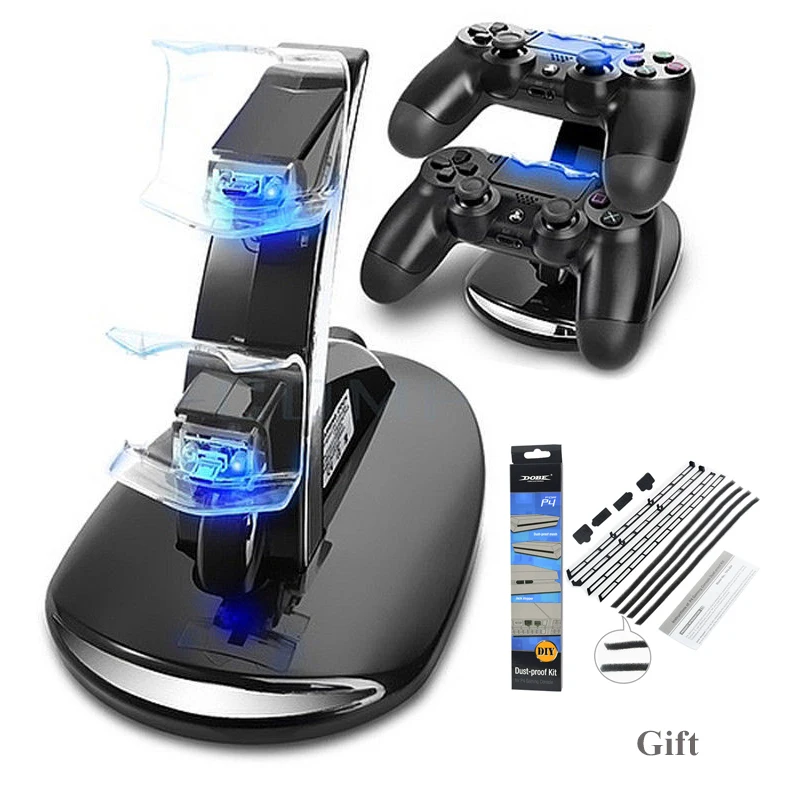 Dual Controllers Charger Charging Dock Stand Station For Sony