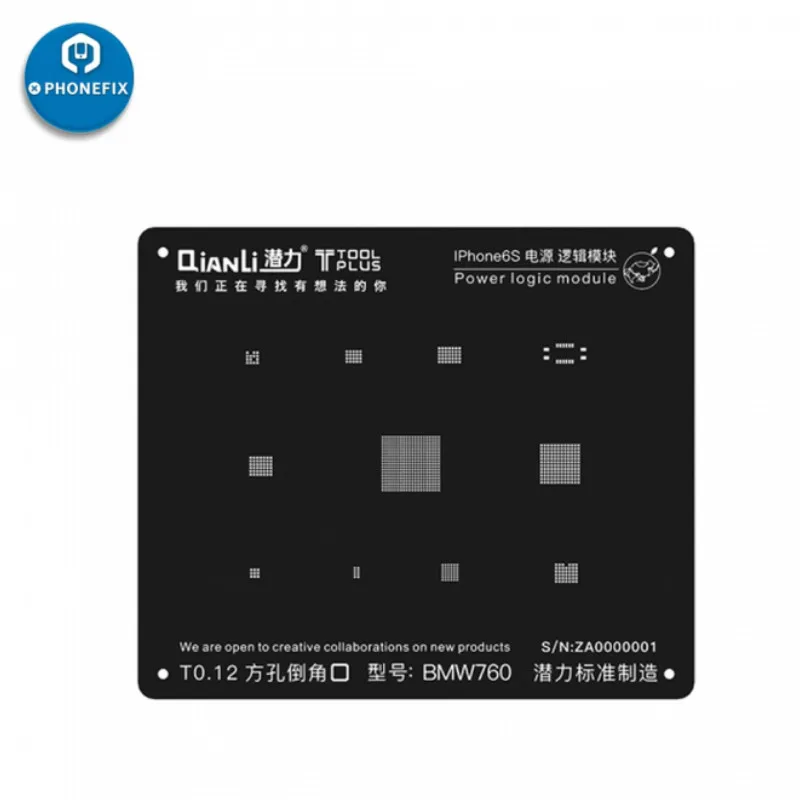 

iBlack QianLi 3D BGA Reballing Stencil Template Black For iPhone 5S 6 6S 7 8 X Power Logic Module Motherboard Soldering Repair