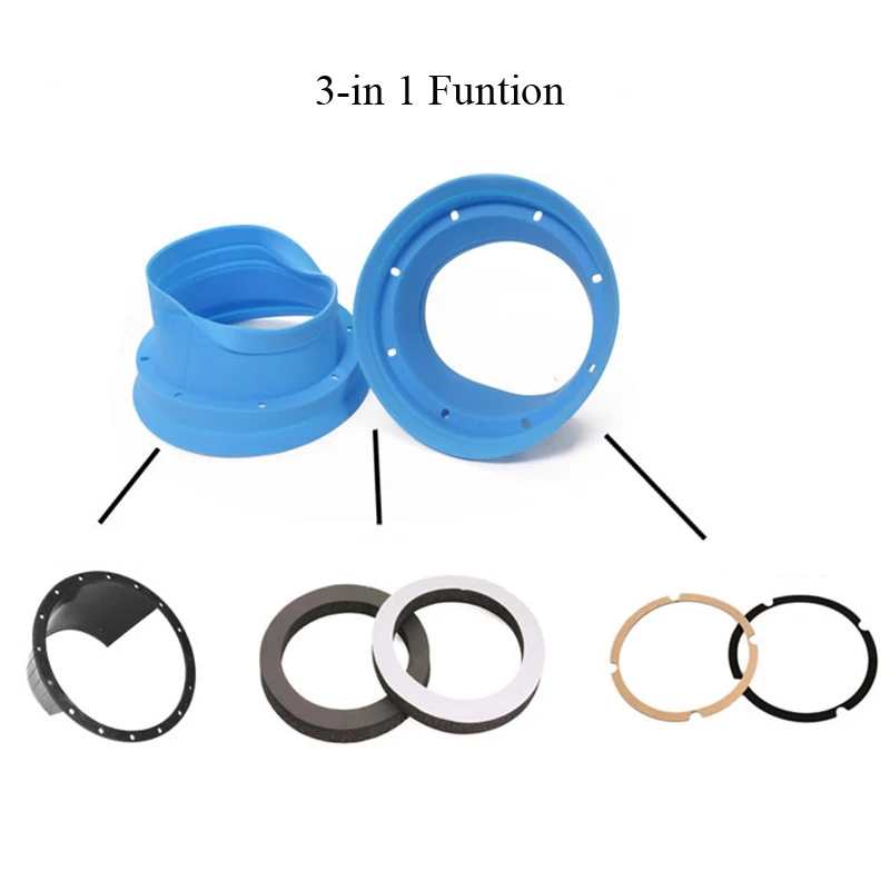 1 Pair Car Audio 6.5 Inch Speaker Spacer Waterproof Washer Silicone Cover Plates
