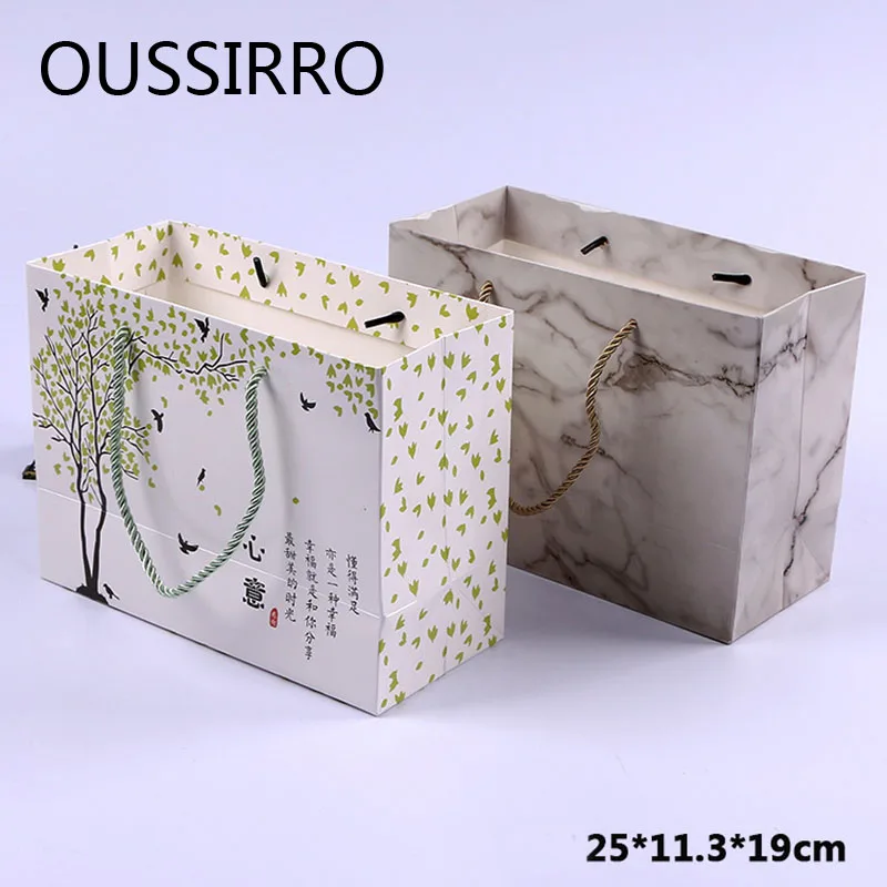 

2018 Marble pattern Vintage Wedding Candy Box Gift Bag Kraft Paper Gift Box Baking packaging Wedding Gift Decoration Rope Bag