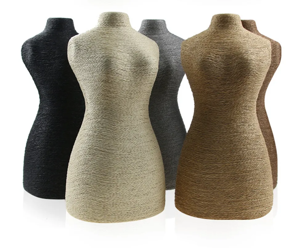 Hemp Rope PVC Portrait Necklace Display Stand Holder jewellry Mannequin