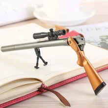 1 Pcs Creative Plastic Rifle Gun Shape Gel Pen Weapons Pen Kids Gift Toys Korean School Supplies Black Refill 0.5mm Stationery deli 9139 creative apple shape plastic pen holder green