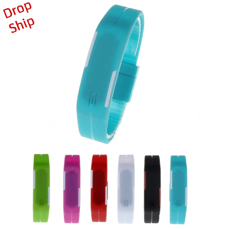 

GEMIXI Man And Women Stylish Wholesale Ultra Thin Men Girl Sport Silicone Digital LED Sports Bracelet Wrist Watch Drop Shipping
