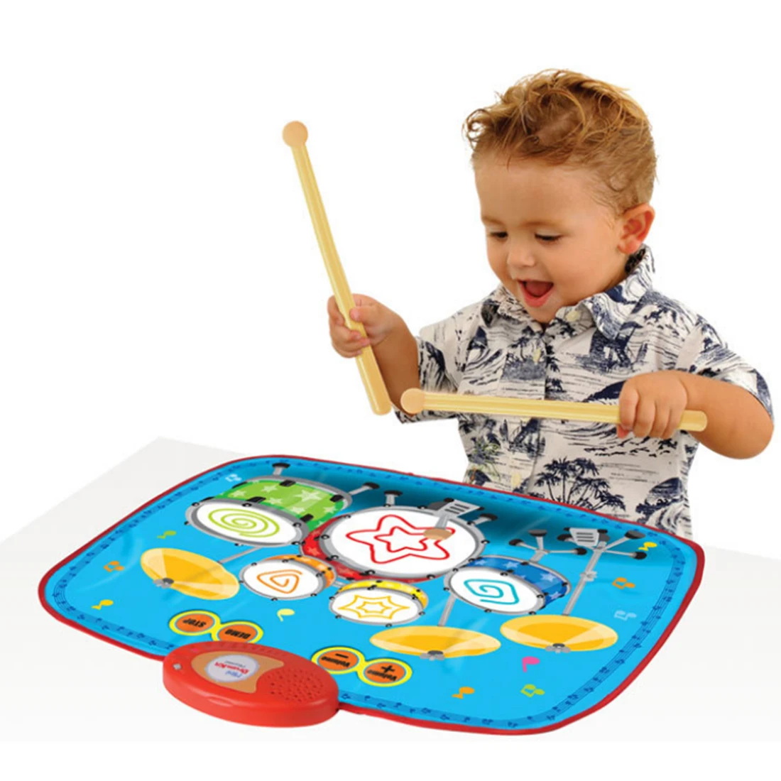 Kids Mini Drum Set Pattern Musical Touch Play Mat Baby Educational