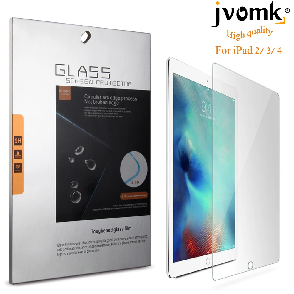 

For iPad 2 3 4, High Quality 9H Tempered 0.18mm thickness Glass Screen Protector for iPad2 iPad3 iPad4 Protective Guard Film