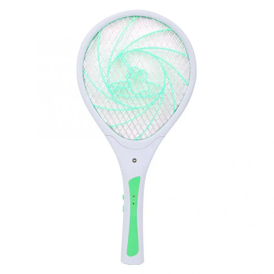 Rechargeable Electric Fly Mosquito Swatter Bug Zapper Racket Insects Bug Bat Fly Mosquito Killer(US Plug - Цвет: Зеленый