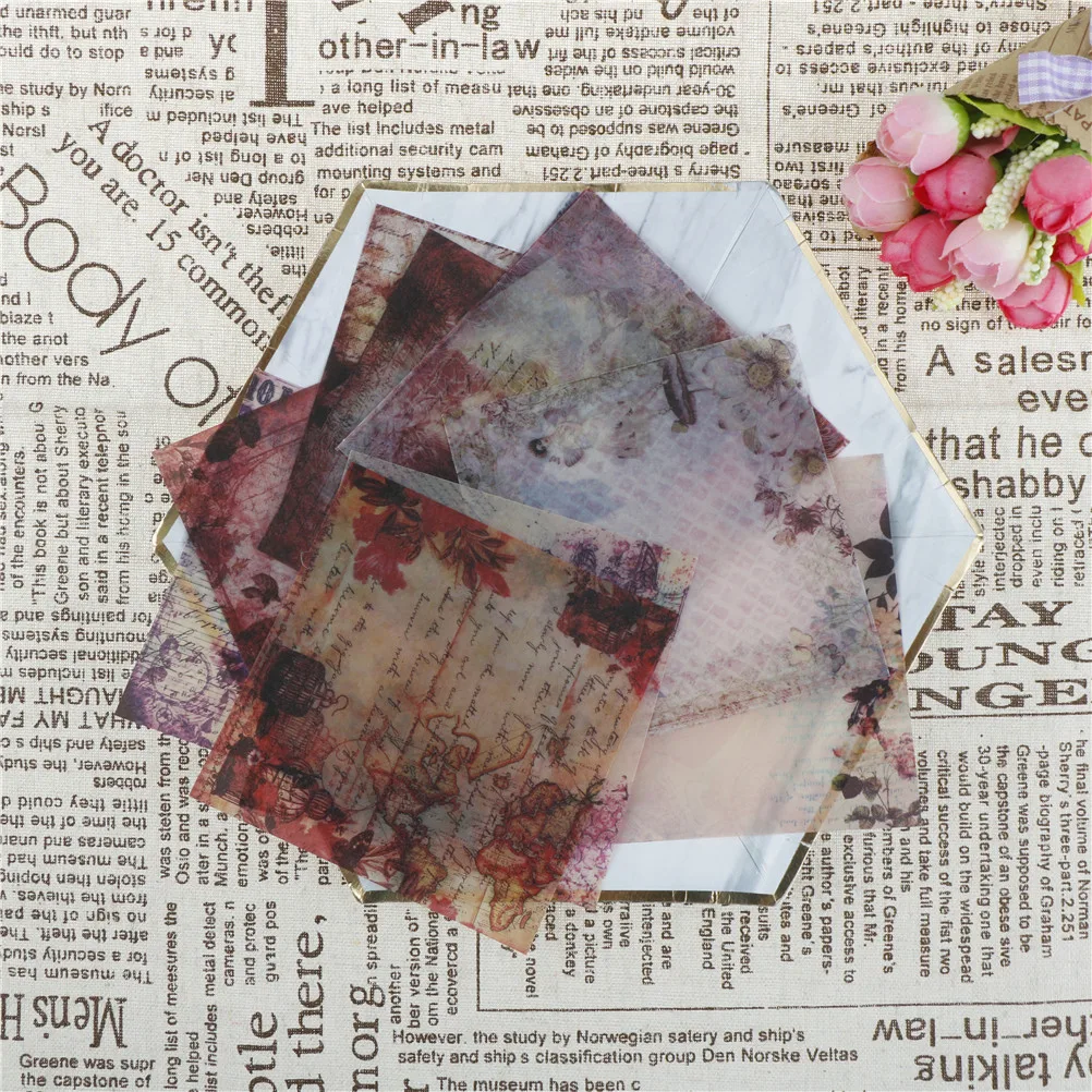 10 шт. винтажные самоклеющиеся наклейки Vellum для скрапбукинга Happy Planner/карты/journing