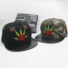 Кленовый лист Hiratsuka вышивка Смешанные ПУ кепки в стиле хип-хоп мужские и женские свободные удобные Snapback шапки для вождения путешествия пляжные кепки PY011