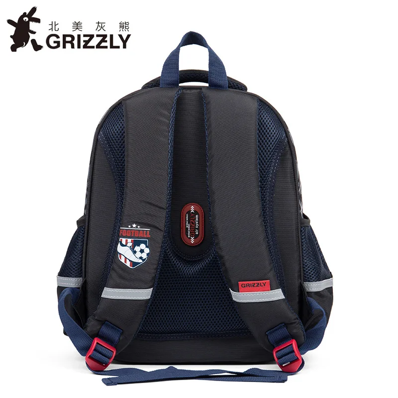 GRIZZLY Kids backapck милые Мультяшные детские школьные сумки для мальчиков ортопедические Водонепроницаемые рюкзаки высококачественные нейлоновые школьные сумки