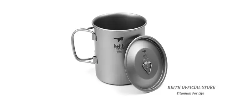 Canecas de Água de Titânio ao ar Livre com Alças Tampas de Titânio Copos de Acampamento Caneca de Viagem Keith Dobráveis Drinkware Ultraleve Ml-900 ml 300 10 Esporte e Lazer
