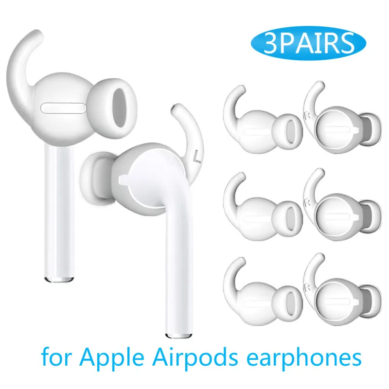 

3 Pairs of Silicone In Ear Headphones Cover for Apple Airpods Case for Earphones Earbuds with Storage Box Airpods Accessories