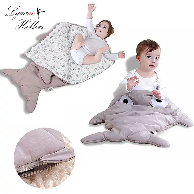 Newborn Shark Sleeping Bag Anti Kicking Winter Stroller Swaddle