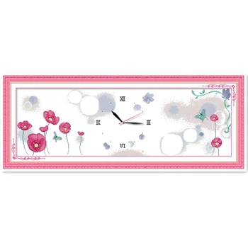 

Butterflies In Flowers Cross Stitch Kit Clock Cross Stitch Painting Chinese Counted Cross Stitch Pattern Embroidery Cross Set