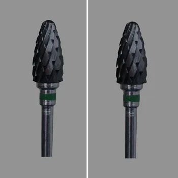 

2 Pcs- Black Zirconia Ceramic Dental Lab Burs - Bullet Shape -Cross cut (1301.060)