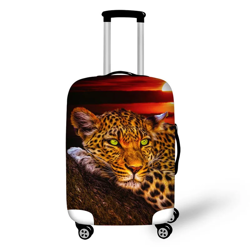 Forest Animal Leopard Print Travel Accessories Suitcase Protective Covers 18-32 Inch Elastic Luggage Dust Cover Case Stretchable