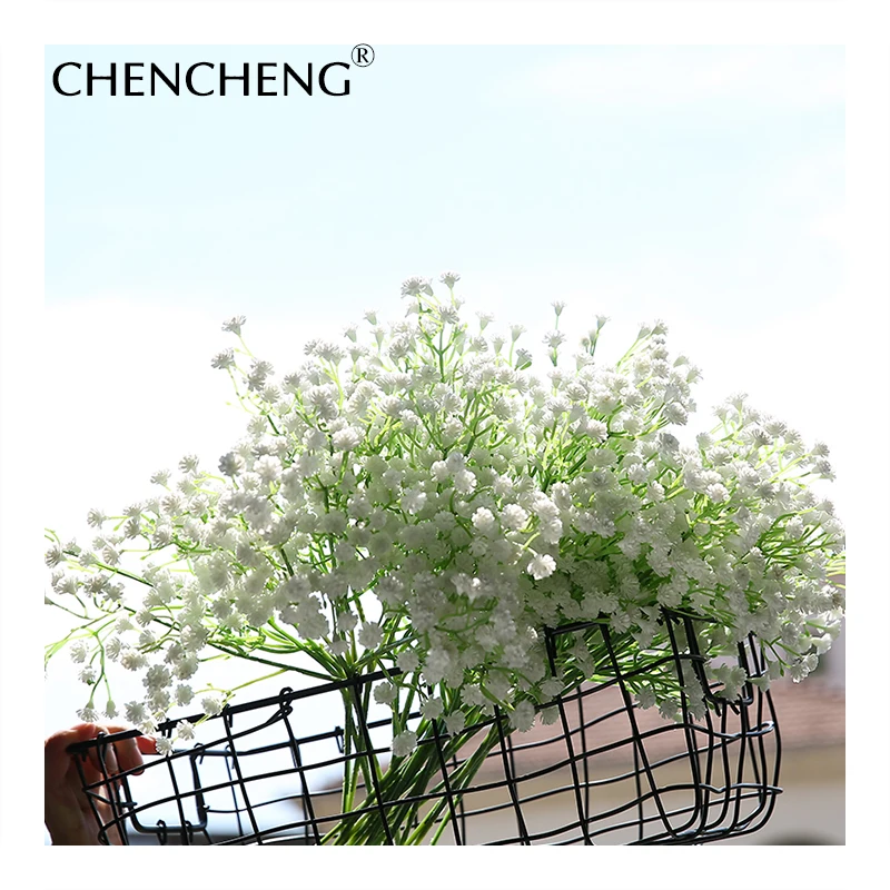 CHENCHENG 11 шт./лот 52 см искусственная Гипсофила Свадебные фальшивые цветы белая Гипсофила букет цветов лепестки роз