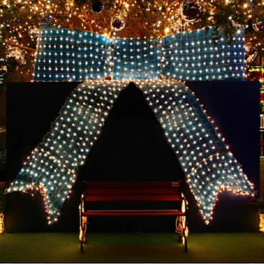Год украшения гирлянды LED Рождество огни Открытый 4x6 м 220 В Рождественские огни чистый свет Luces де navidad Para снаружи