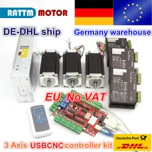 From Germany/free VAT warehouse 3 aixs USBCNC NEMA23 425oz-in,112mm,3A (Dual shaft ) stepper motor CNC kit free ship from germany act motor 1pc nema23 stepper motor 23hs2442 single shaft 4 lead 425oz in 112mm 4 2a 8mm diameter bipolar