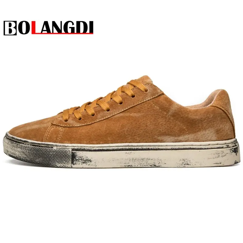 

Bolangdi Spring Summer Men Breathable Genuine Leather Sports Shoes Outdoor Athletic Laces Light Running Shoes For Male Sneakers