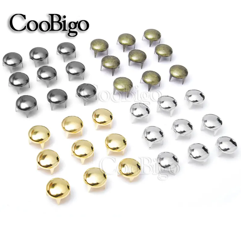 

100pcs 9mm Round Dome Rivets Spike Studs Spots Nailhead Punk Rock DIY Leather Craft For Shoes Clothing Bag Parts Decoration