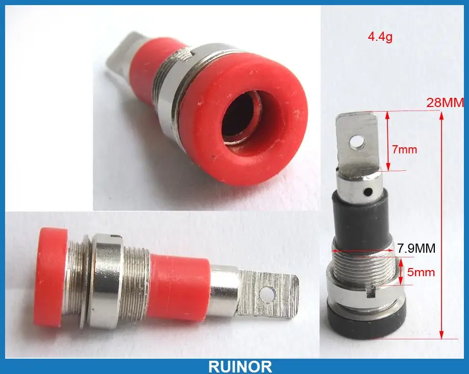 

50pcs Copper Banana Socket 4mm Jack to Banana Plug Binding Post Probes Power