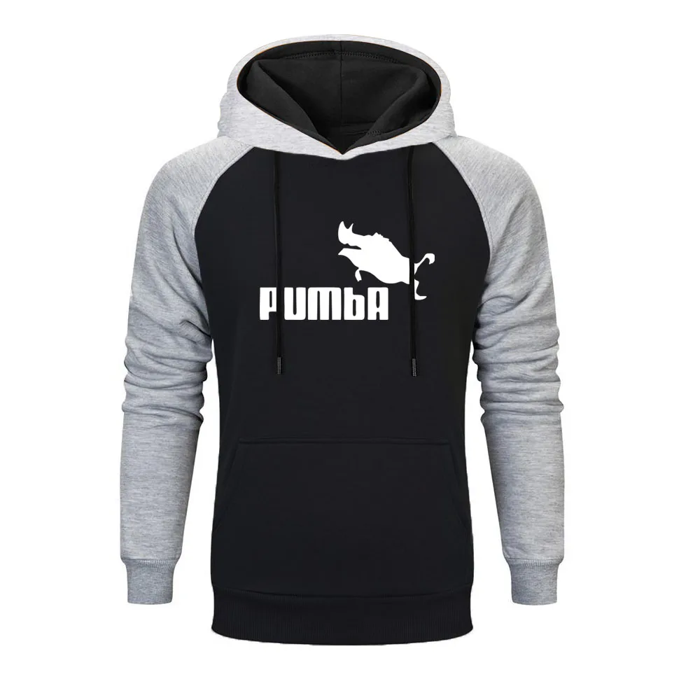 2019 New Funny Cute Raglan Hoodies Homme Pumba Men Mens Hoodies Hip Hop Cool Men