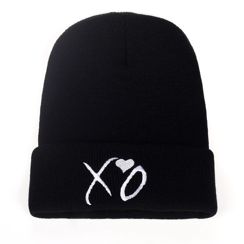 Новая мода Skullies Beanies кепки XO теплая шапка для леди и мужчин с принтом хип-хоп шапка осень зима теплые шапки для улицы и досуга вязаная шапка