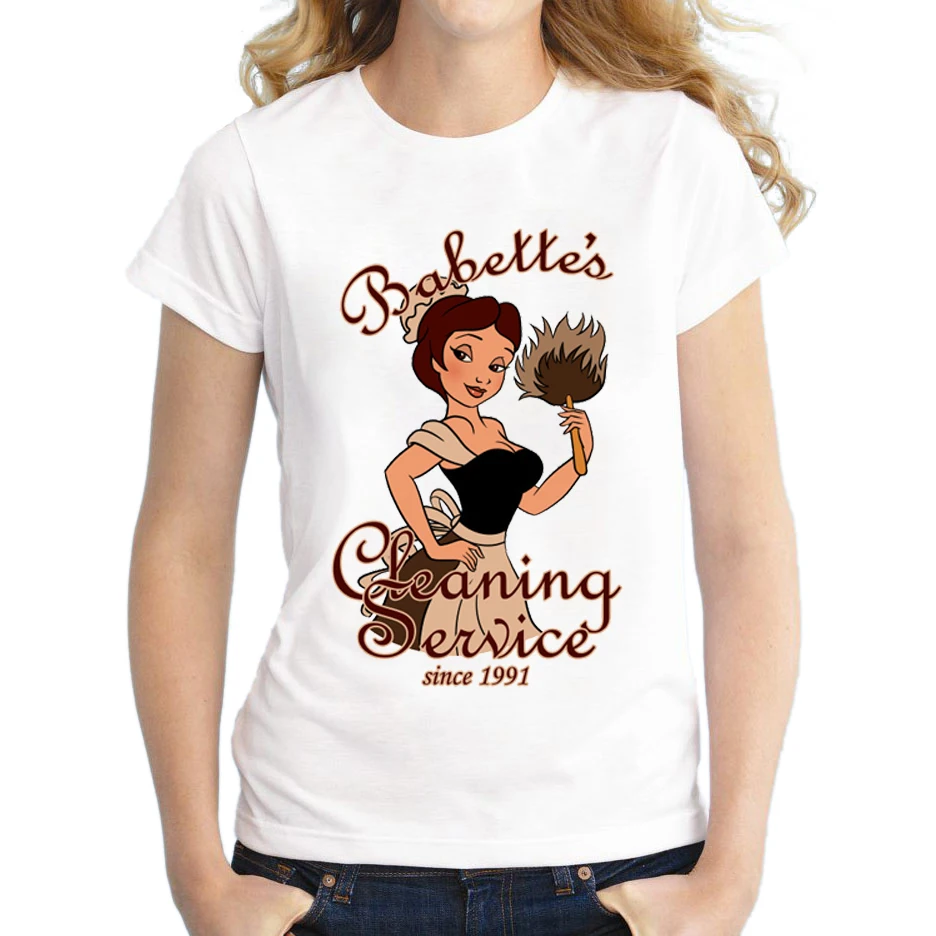 Женская футболка Babette's Cleaning Service Повседневная с коротким рукавом и принтом