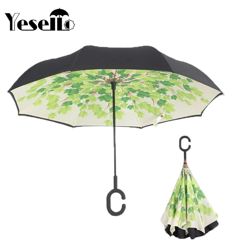Yesello Green shade Tree Windproof UV Protection Big Straight Umbrella