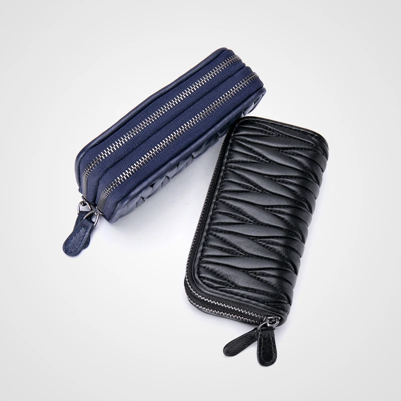 

new sheepskin key bag zipper card bag genuine leather key wallet
