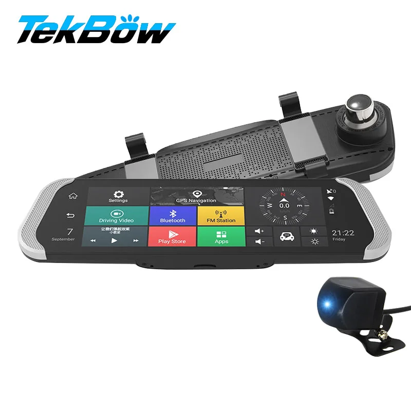 

Tekbow 10 inch Touch Sreen Car Mirror Camera Android Support 3G/WIFI GPS Navigation Dash Cam Car Video Recorder Camera Paking BT