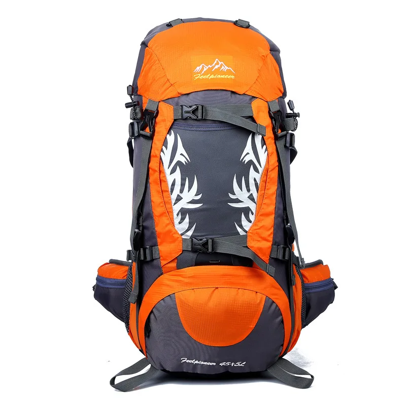 Открытый 45L+ 5L походный мужской женский рюкзак, альпинистская сумка унисекс, супер водостойкий износостойкий рюкзак, водонепроницаемый нейлон, 7 цветов - Цвет: Orange
