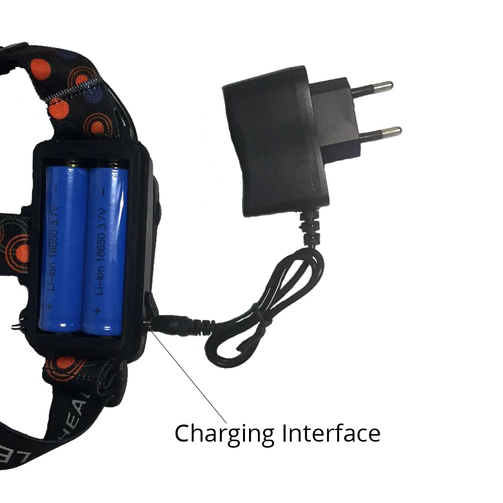 Налобный фонарь 5 * T6 светодиодный с 2 аккумуляторами 18650/AC/Car/Usb/зарядка|Налобные