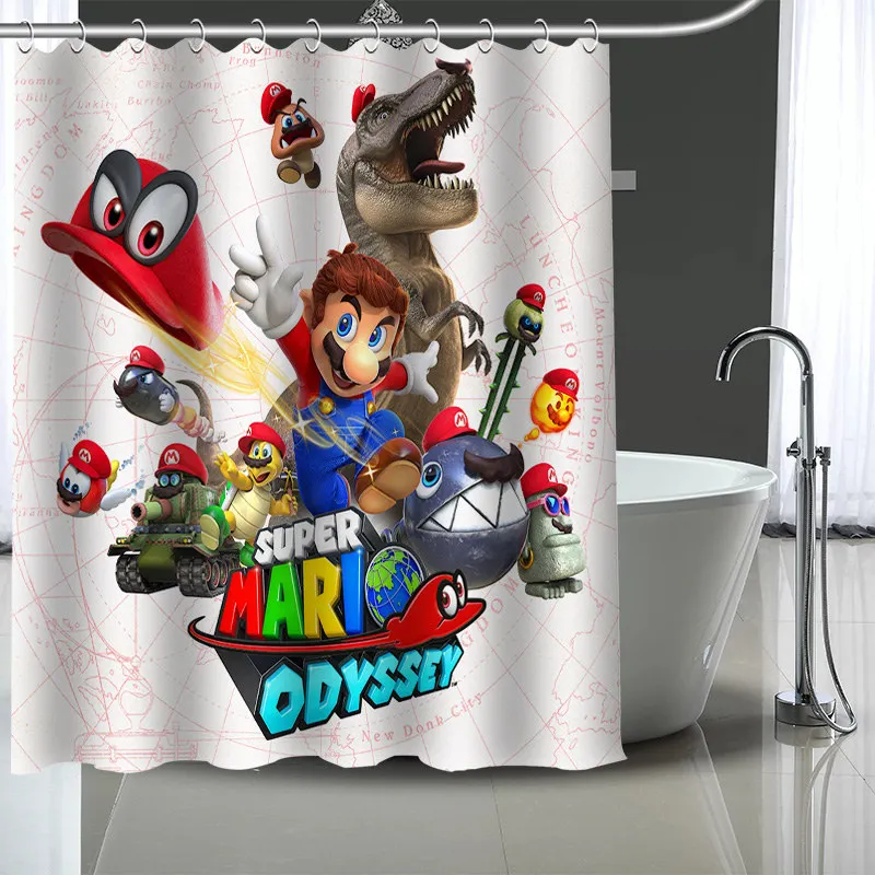 

Custom Bath curtain Waterproof Modern Super Mario Shower Curtain polyester Bath screens Personalized