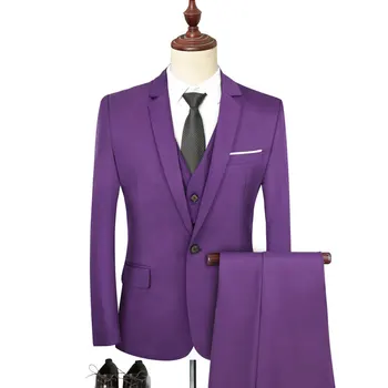 

Men's Dress suits Mens Fashion Casual Silm Solid Large Size Business Office Wedding 3 Piece suit Blazer Pants Vest Plus Size6XL