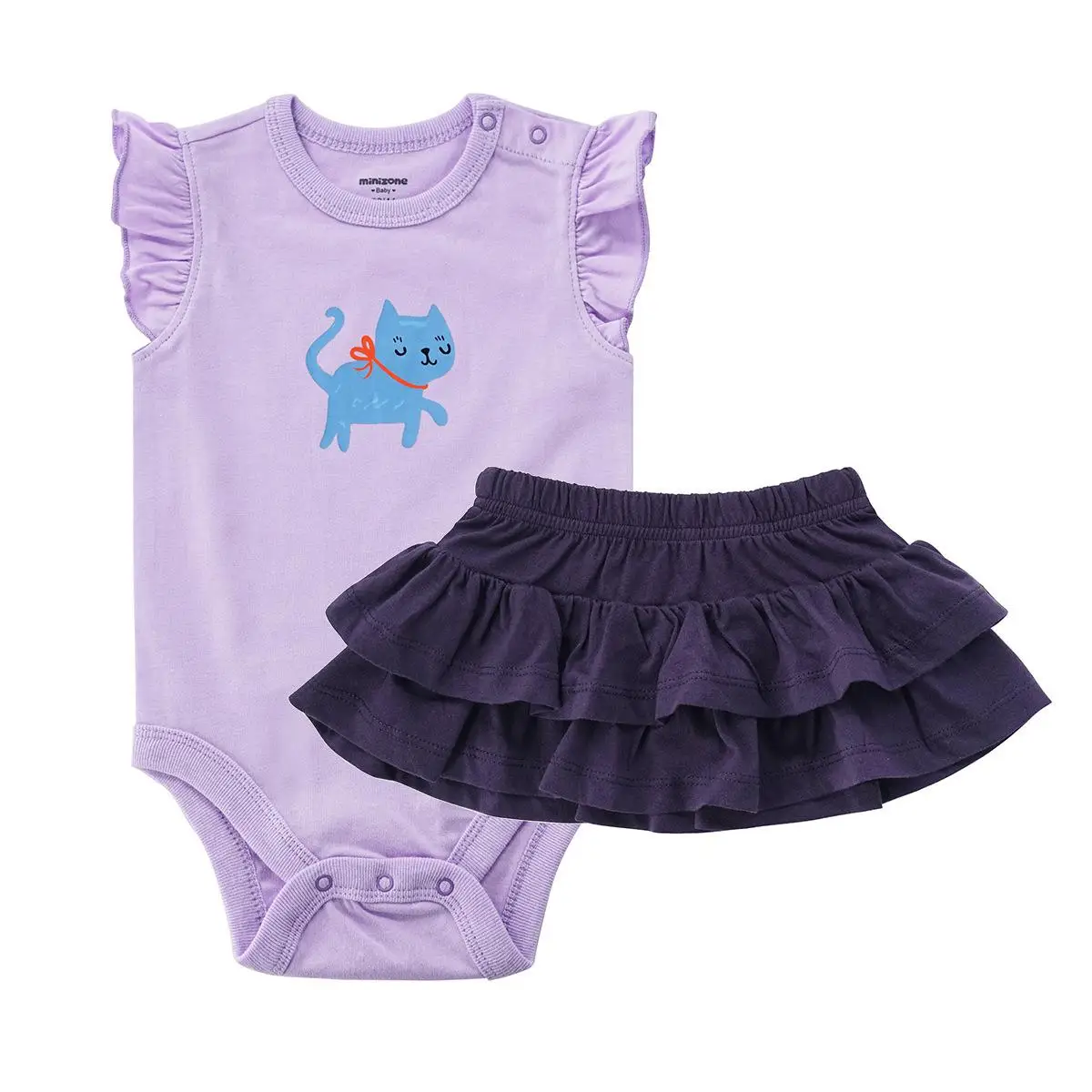 Oangemom/Официальный магазин, летняя одежда для младенцев Юбка для маленьких девочек боди с дизайном «Принцесса»+ юбка комплект из двух предметов комплект одежды для маленьких девочек - Color: purple