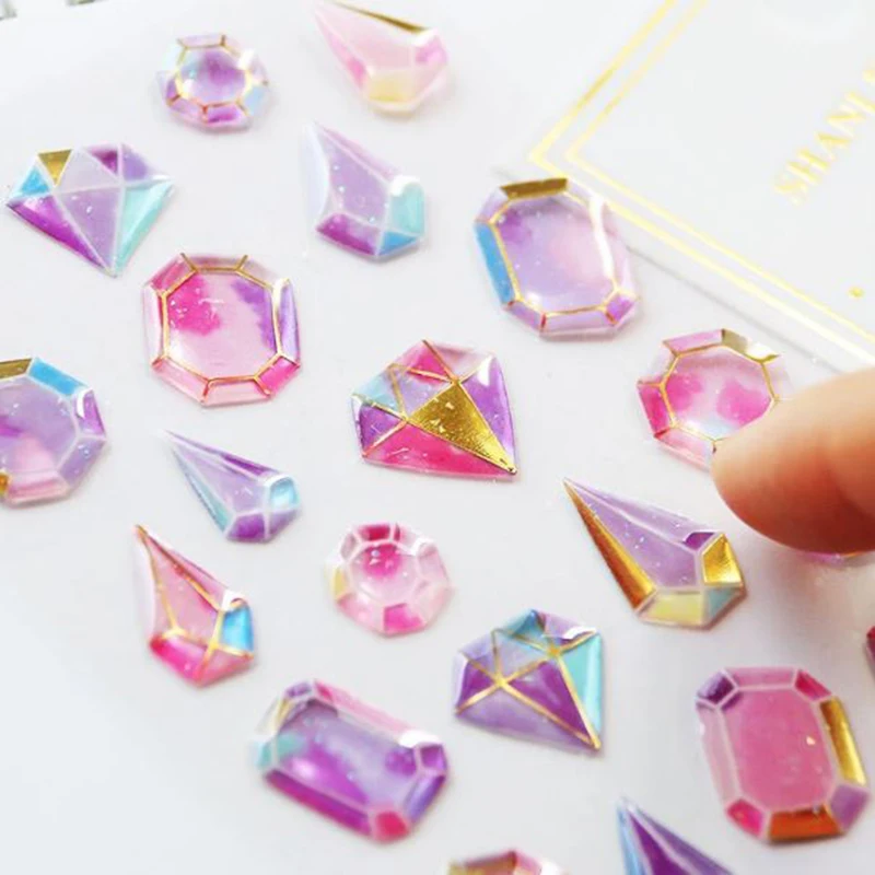 1 Pc Shining Crystal Diamond 3D Stickers Decorative Stationery Craft