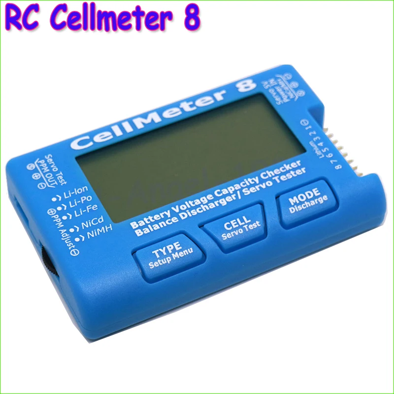 

High Quality RC CellMeter-8 1-8S Battery Capacity Voltage Checker Meter LiPo Li-lon NiMH CellMeter 8 Wholesale