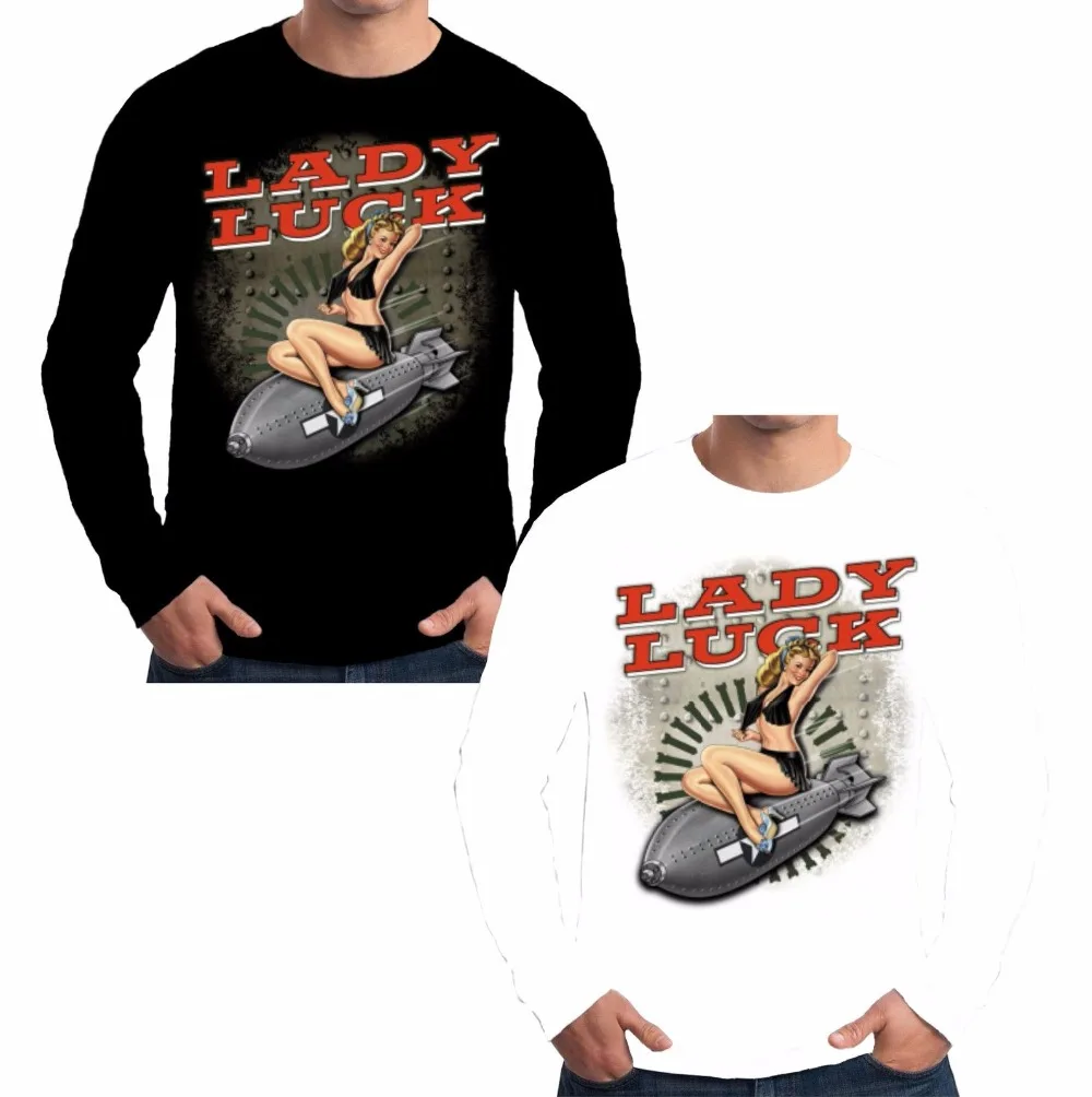 Mode Dame Chance Pin Up Nez Cône Rockabilly Manches Longues T chemise Hommes Femmes Marque Vêtements À Manches Courtes O Cou Che.