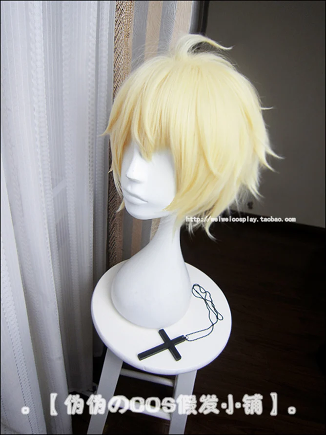 Owari no Seraph Of The End Mikaela Hyakuya Short Milk Blonde Heat Resistant Hair Cosplay Costume Wig + Free Wig Cap morticia addams costume