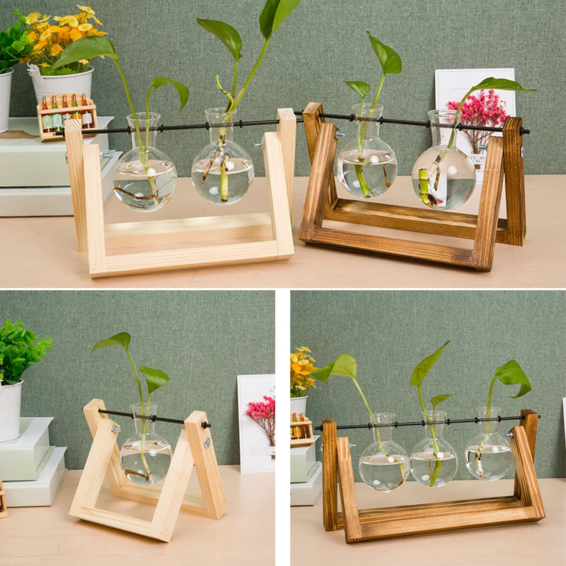 Home Decoration Vintage Creative Hydroponic Plant Transparent Vase