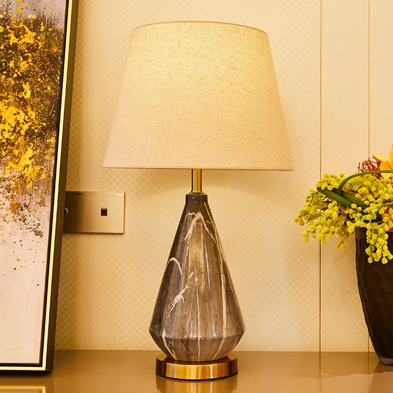 Black Gray Table Lamps For The Bedroom Ceramic Table Lamp Bedside Lamp Bedroom Lamp Home Deco Bedroom Table Lamp LED Table Lamp